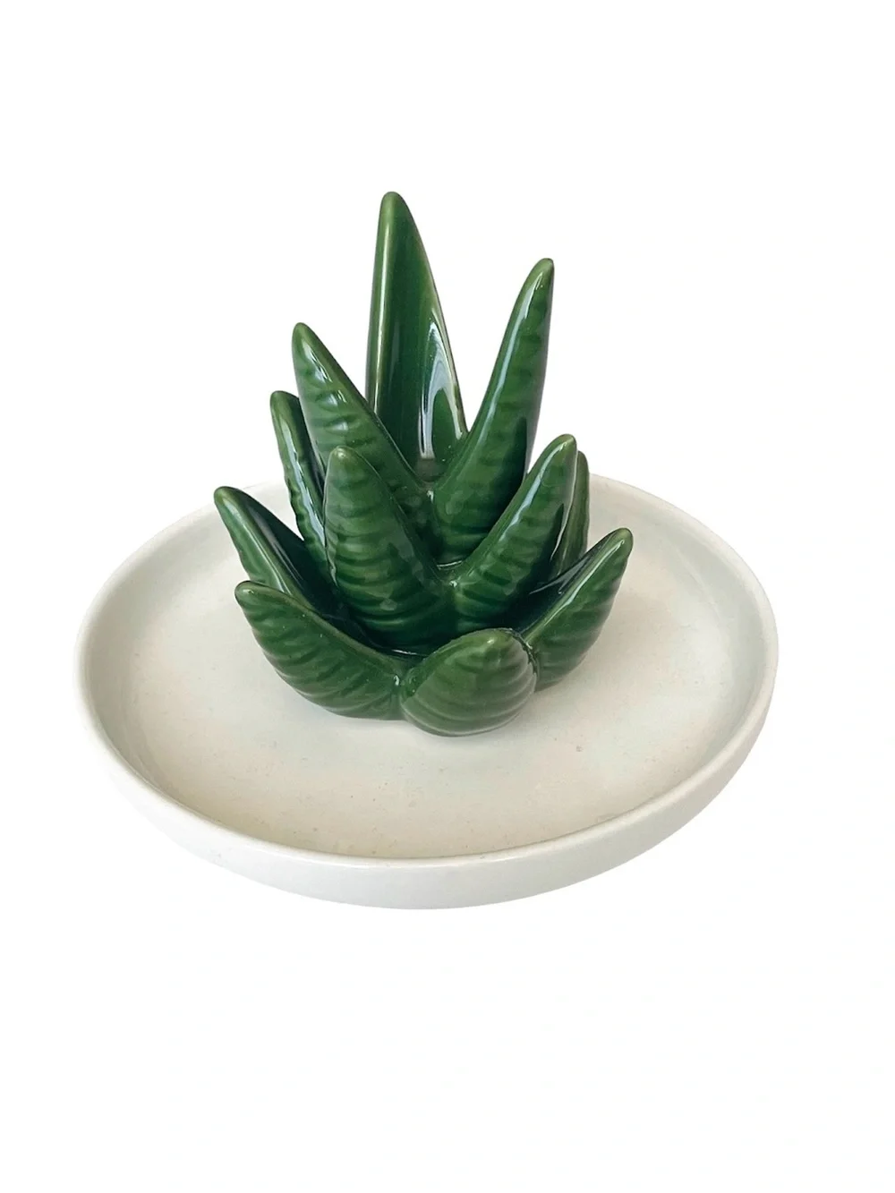 Ceramic Cactus Ring Holder Trinket Tray Dish for Jewelry Earring Bracelet Keys